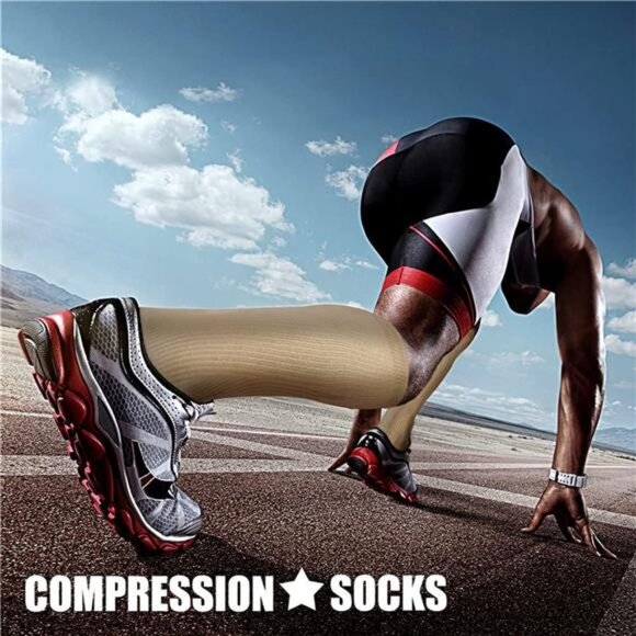 Compression Socks for Women & Men Circulation (3 Pairs) 15-20 mmHg Athletic - Picture 3 of 8